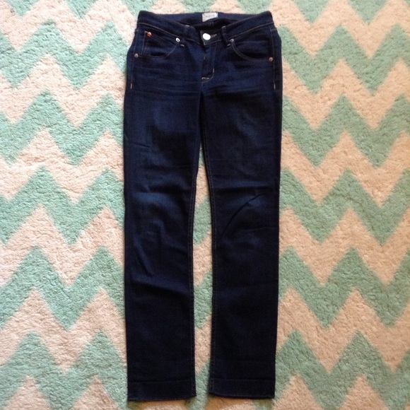 HUDSON dark bacara crop skinny cuffed jeans 27 - Picture 2 of 8